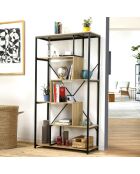 Bibliothèque avec étagères 6 niveaux h160 cm