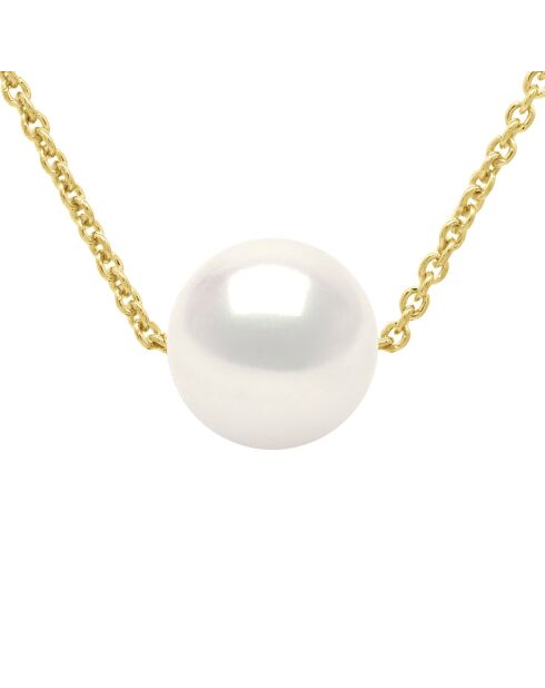 Collier en Vermeil Perle de Culture d'Eau Douce Ronde 8-9 mm Blanc Naturel