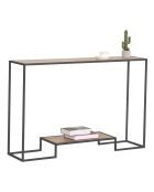 Console moderne 2 niveaux décor chêne l120cm