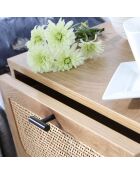 Chevet 2 tiroirs avec cannage rotin h51cm - jaya