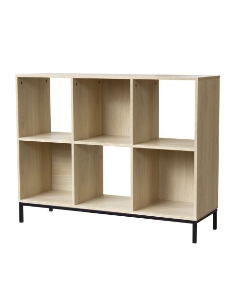 Etagère de rangement 6 cases avec pieds métal
