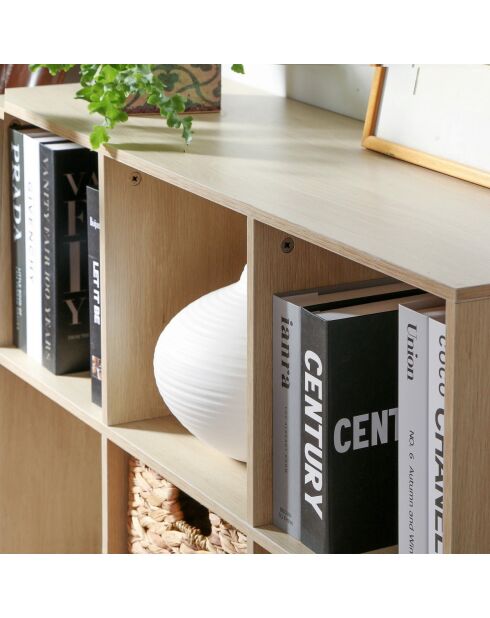 Etagère de rangement 6 cases avec pieds métal