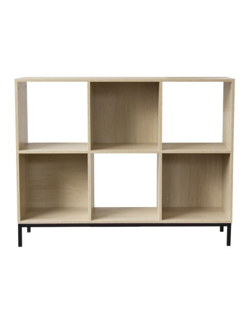 Etagère de rangement 6 cases avec pieds métal