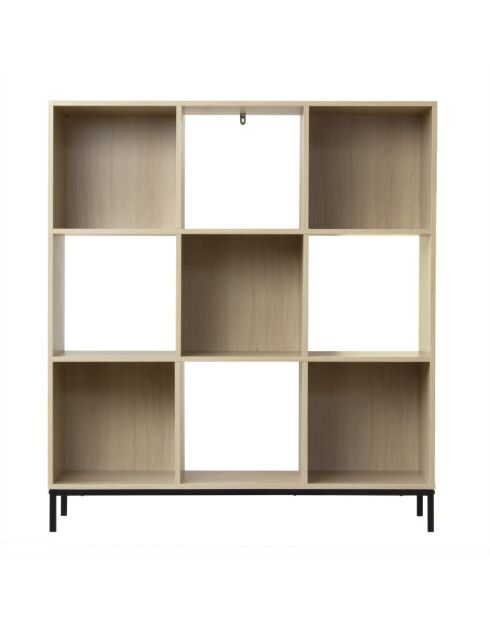 Etagère de rangement 9 cases avec pieds métal