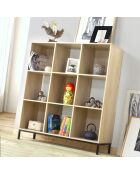 Etagère de rangement 9 cases avec pieds métal