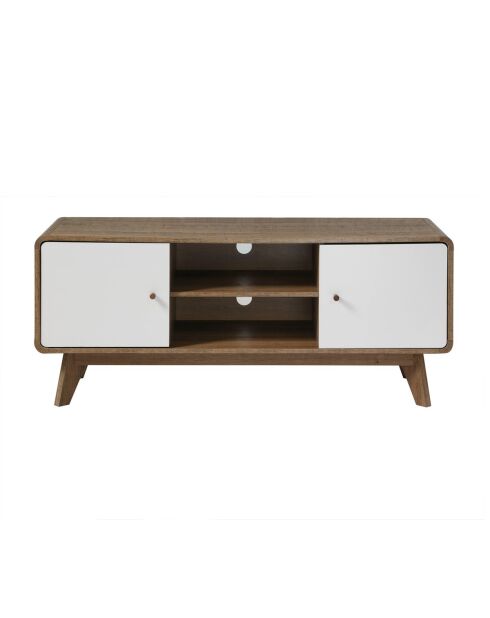 Meuble tv 2 portes et 2 niches l129 cm - albura