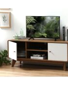 Meuble tv 2 portes et 2 niches l129 cm - albura