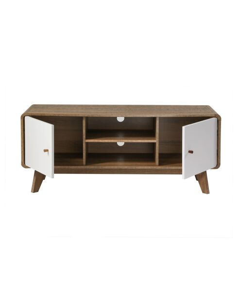 Meuble tv 2 portes et 2 niches l129 cm - albura