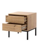 Table de chevet 2 tiroirs décor chêne h50 cm - lenny