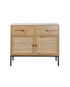 Buffet 2 portes 2 tiroirs avec cannage rotin l90cm - jaya