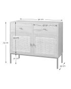 Buffet 2 portes 2 tiroirs avec cannage rotin l90cm - jaya