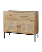 Buffet 2 portes 2 tiroirs avec cannage rotin l90cm - jaya