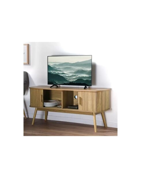 Meuble tv 2 portes coulissantes l120 cm - ernest