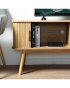 Meuble tv 2 portes coulissantes l120 cm - ernest