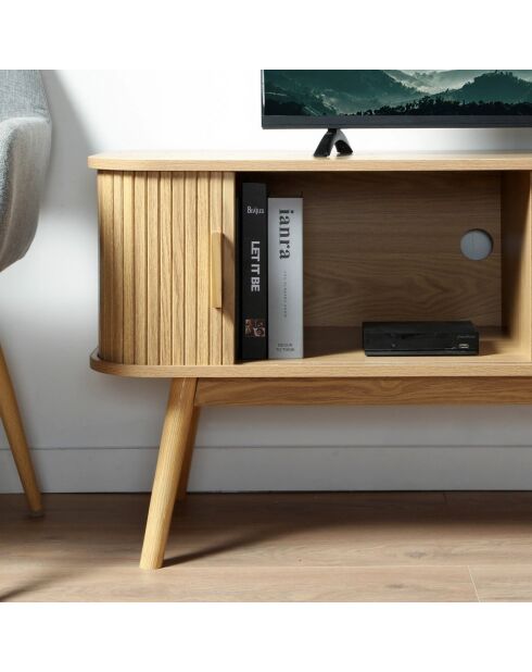 Meuble tv 2 portes coulissantes l120 cm - ernest