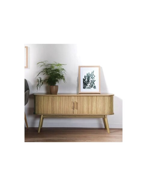 Meuble tv 2 portes coulissantes l120 cm - ernest