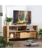 Meuble tv d'angle 1 tiroir décor chêne - l120 cm