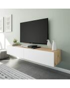 Meuble suspendu 2 abattants et 2 niches de rangement l180 cm - kaway