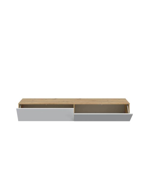 Meuble suspendu 2 abattants et 2 niches de rangement l180 cm - kaway