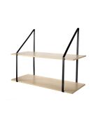 Etagère murale grande profondeur à 2 niveaux - l80 x p30cm