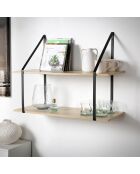 Etagère murale grande profondeur à 2 niveaux - l80 x p30cm