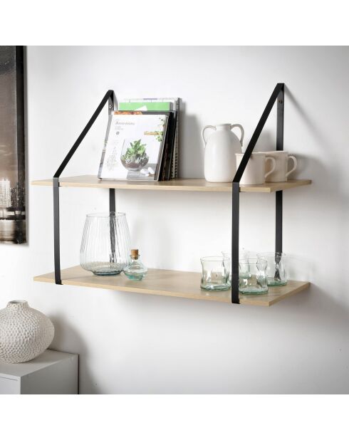 Etagère murale grande profondeur à 2 niveaux - l80 x p30cm