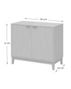 Buffet 2 portes avec façades effet vague l80 cm - bologne