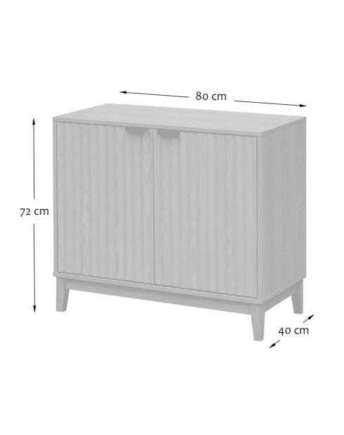 Buffet 2 portes avec façades effet vague l80 cm - bologne