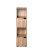 Meuble 4 cases décor bois 2 portes - modu