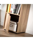 Meuble 4 cases décor bois 2 portes - modu