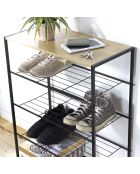 Etagère à chaussures 5 niveaux en métal noir