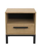 Chevet 1 tiroir et 1 niche décor chêne et noir mat l44,6 cm - craft