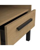 Chevet 1 tiroir et 1 niche décor chêne et noir mat l44,6 cm - craft