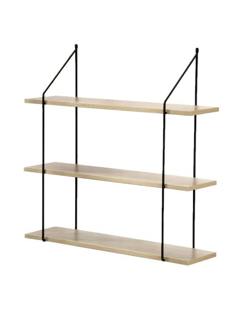 Étagère murale 3 niveaux décor bois l60 cm