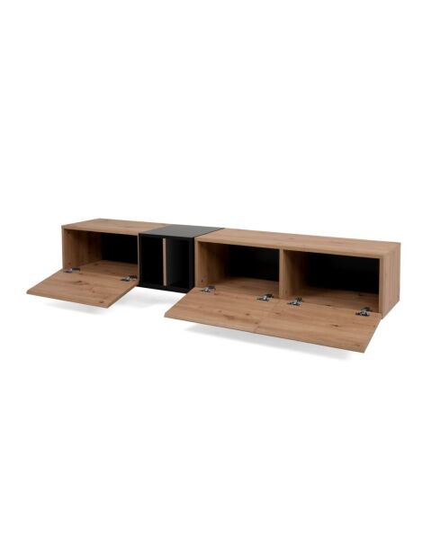 Meuble tv 3 portes 2 niches l195 cm - nola
