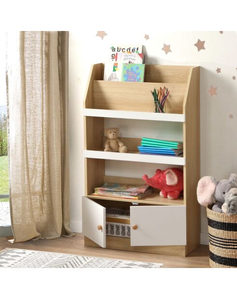 Etagère de rangement avec 2 portes pour enfant h106 cm - leon