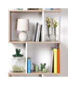 Bibliothèque multi-cases h180 cm - décor bois et blanc