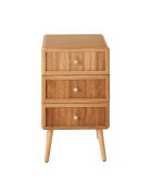 Chevet 3 tiroirs avec façades lamellées h71 cm - ava