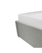 Lit coffre 140x190 cm en tissu gris - alba