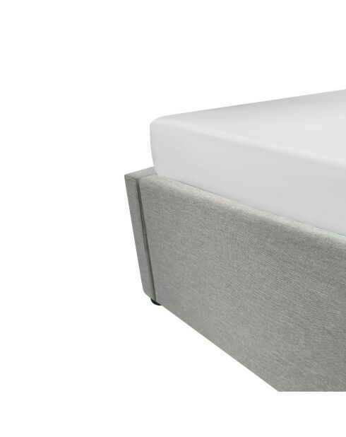 Lit coffre 140x190 cm en tissu gris - alba