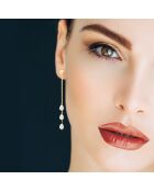 Boucles d'Oreilles en Vermeil Perles de Culture d'Eau Douce Poires 5-6 mm