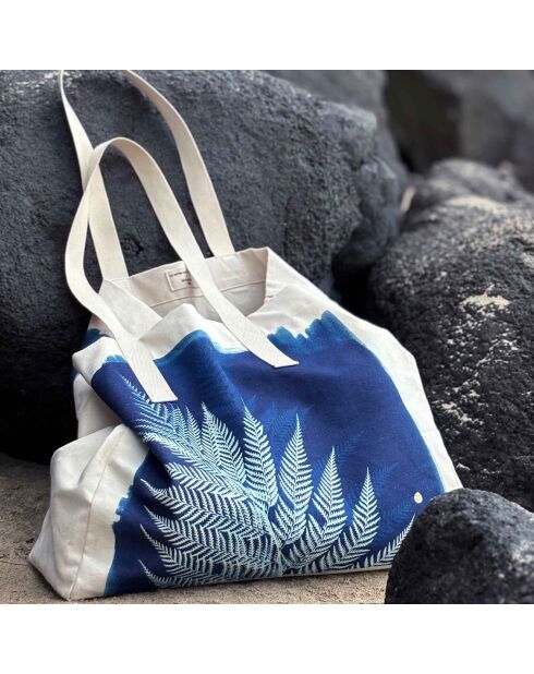 Sac Cabas Fougere bleu - 18x38x46 cm