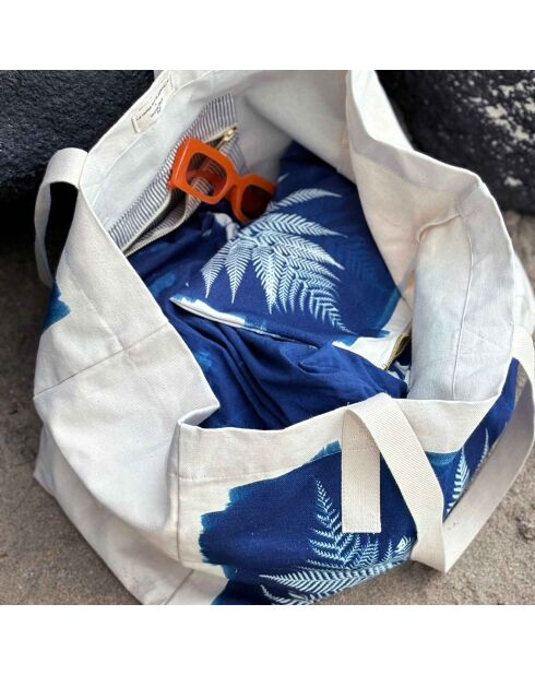 Sac Cabas Fougere bleu - 18x38x46 cm