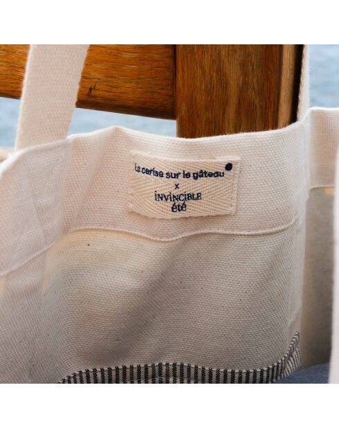 Sac Cabas Fougere bleu - 18x38x46 cm