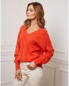 Pull en Cachemire mélangé Abigael orange