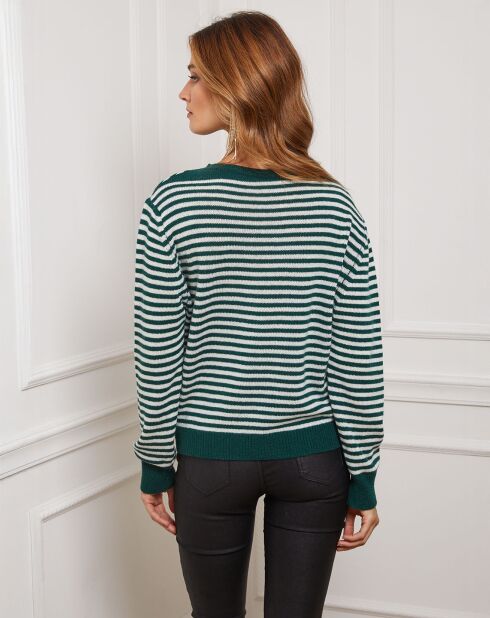 Pull Benedicte vert/ecru