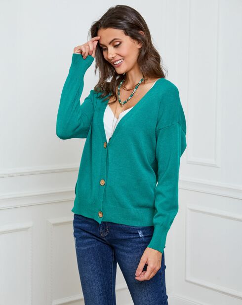 Gilet en Cachemire mélangé Laura vert