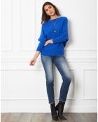 Pull en Cachemire mélangé Lena bleu roi