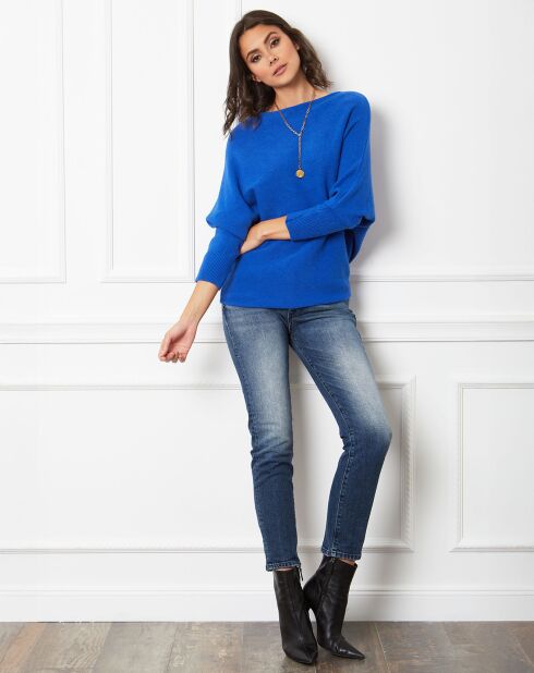 Pull en Cachemire mélangé Lena bleu roi