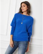 Pull en Cachemire mélangé Lena bleu roi